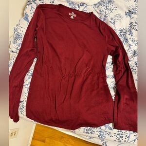 Chic Burgundy Long Sleeve Sweatshirt